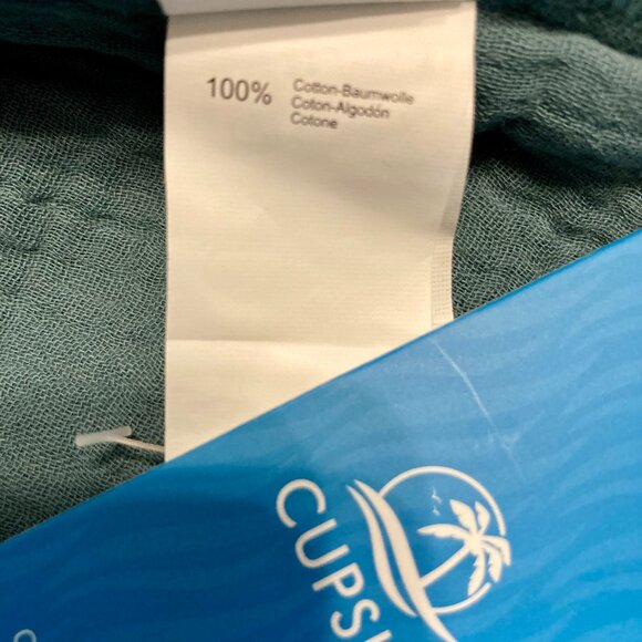 NWT, SZ L, Teal Cotton Crinkle Gauze Romper or Swim Cover Up - Picture 4 of 4